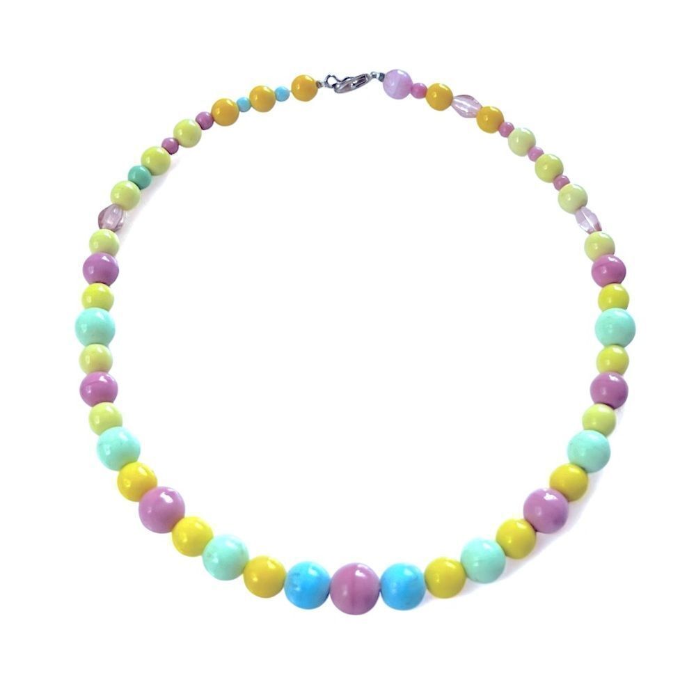 Vintage Pastel Ceramic Candy Beaded Necklace